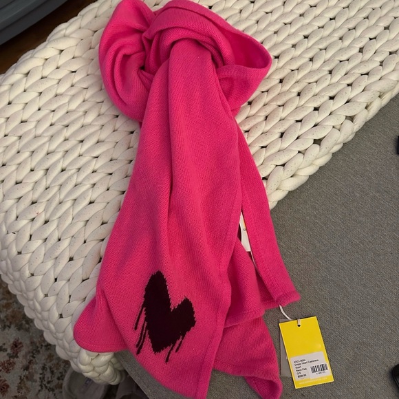Kerri Rosenthal Drippy Heart Cashmere Scarf - Picture 2 of 5